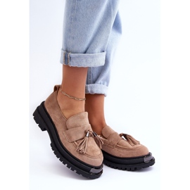 PS1 Chaussures en daim, mocassins beiges pour femmes Ramvli 2