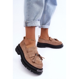 PS1 Chaussures en daim, mocassins beiges pour femmes Ramvli 4