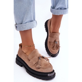 PS1 Chaussures en daim, mocassins beiges pour femmes Ramvli 6