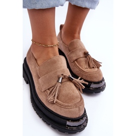 PS1 Chaussures en daim, mocassins beiges pour femmes Ramvli 5
