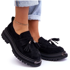 PS1 Chaussures En Daim Mocassins Femme Noir Ramvli le noir 7