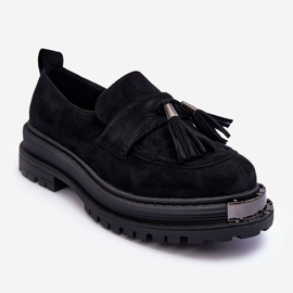 PS1 Chaussures En Daim Mocassins Femme Noir Ramvli le noir 1