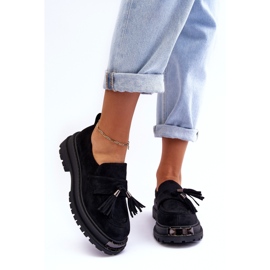 PS1 Chaussures En Daim Mocassins Femme Noir Ramvli le noir 3