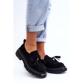 PS1 Chaussures En Daim Mocassins Femme Noir Ramvli le noir 2