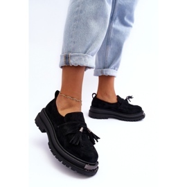 PS1 Chaussures En Daim Mocassins Femme Noir Ramvli le noir 4