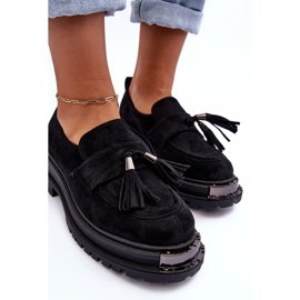 PS1 Chaussures En Daim Mocassins Femme Noir Ramvli le noir 6