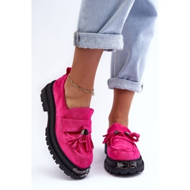 PS1 Chaussures en Daim Mocassins Femme Fuchsia Ramvli rose 3