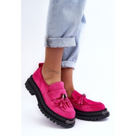PS1 Chaussures en Daim Mocassins Femme Fuchsia Ramvli rose 2