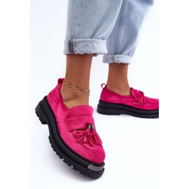 PS1 Chaussures en Daim Mocassins Femme Fuchsia Ramvli rose 5