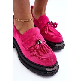 PS1 Chaussures en Daim Mocassins Femme Fuchsia Ramvli rose 6
