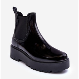 Bottes en caoutchouc laquées sur la plateforme Big Star MM274395 Noir le noir 2