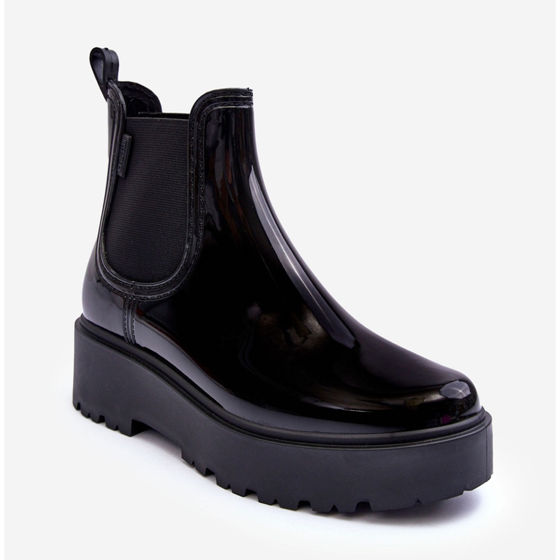 Bottes en caoutchouc laquées sur la plateforme Big Star MM274395 Noir 2