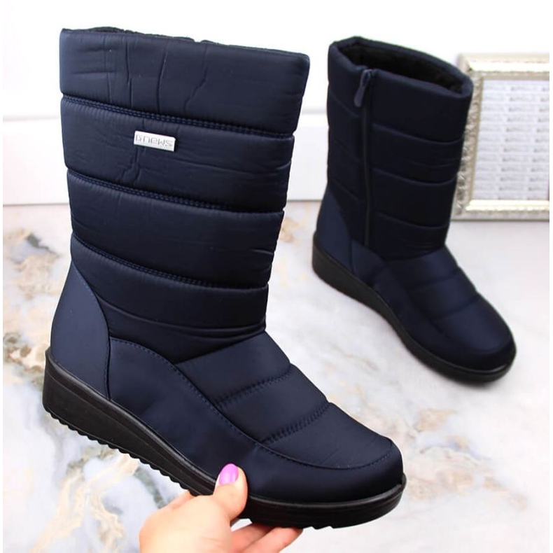 Bottes de neige montantes News W EVE436B, bleu marine 1