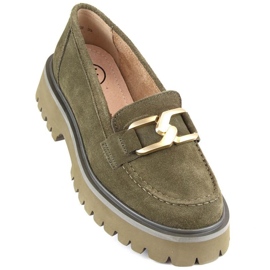 Filippo W PAW459B chaussures plateforme en cuir et daim, vert 1