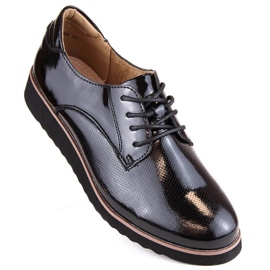 Filippo W PAW461 chaussures en cuir verni noir le noir 1