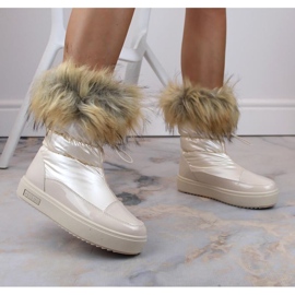 Bottes de neige à plateforme Big Star W INT1924B avec fourrure, beige 2
