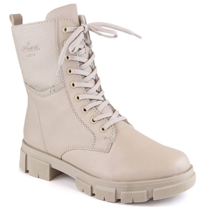 Bottes en cuir isolées confortables Rieker W RKR613, beige 1