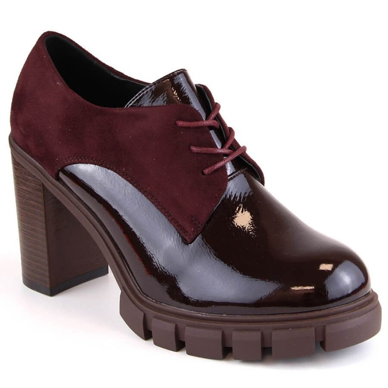 M.Daszyński W SAN19B chaussures à talons hauts et plateformes bordeaux rouge 1