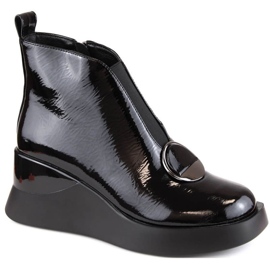 D&amp;A S.Barski Premium Collection W OLI228A bottes compensées noires 1