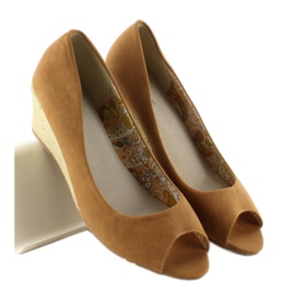 Espadrilles compensées Ls-141 camel brun 1