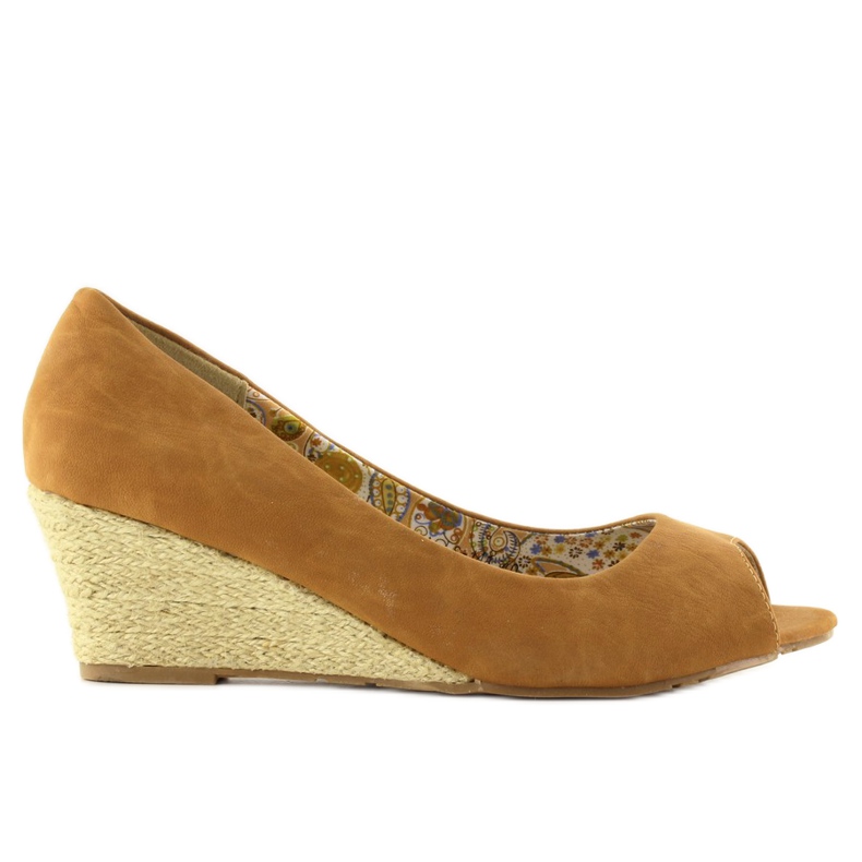 Espadrilles compensées Ls-141 camel brun 2