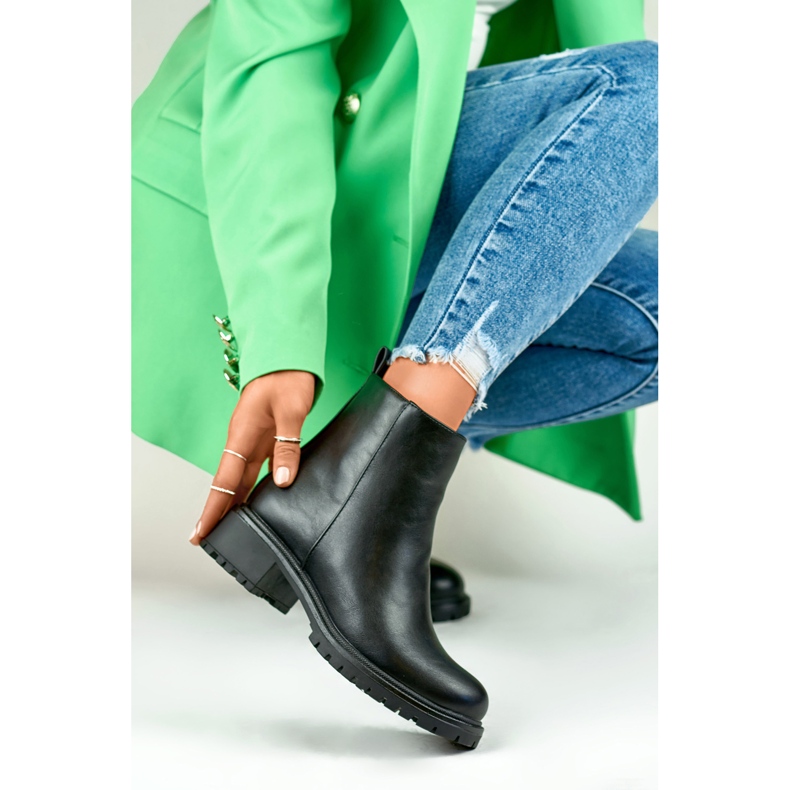 Bottines classiques noires pour femmes en éco-cuir 2