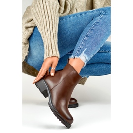 Bottines classiques marron pour femmes en éco-cuir brun 1 Bottines classiques marron pour femmes en éco-cuir brun 1