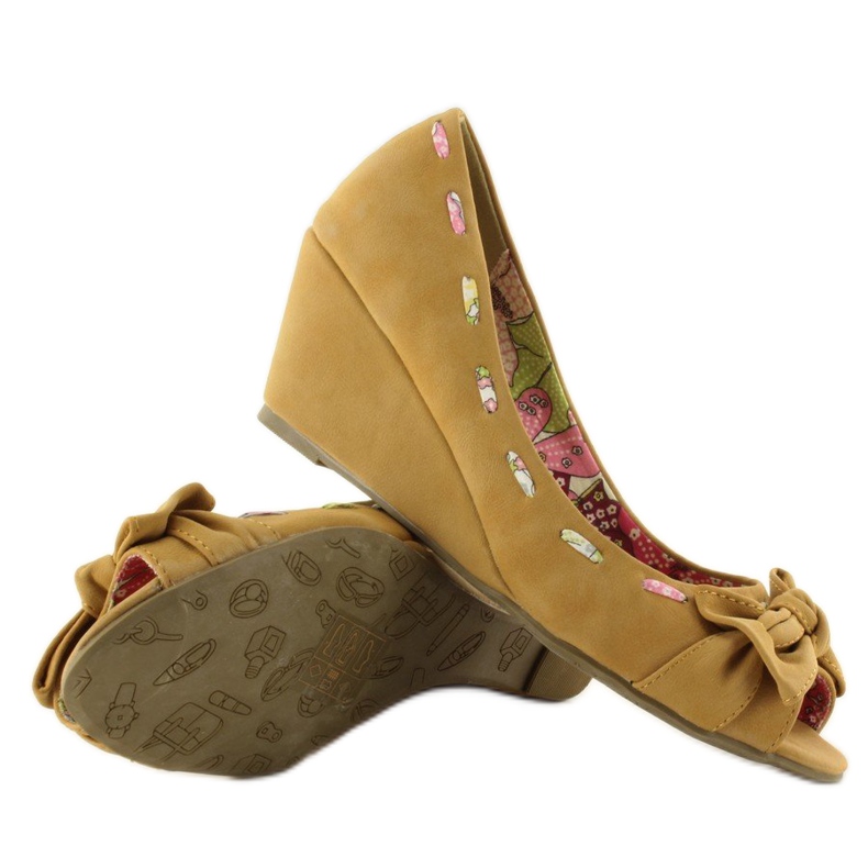 Escarpins compensés 77-79 camel brun 2