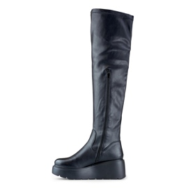 Bottes noires pour femmes en éco-cuir 1