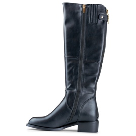 Bottines pour femmes avec fermeture éclair dorée le noir 1