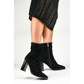 Bottines femme en daim à tige ajustée le noir 9