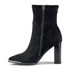 Bottines femme en daim à tige ajustée le noir 6