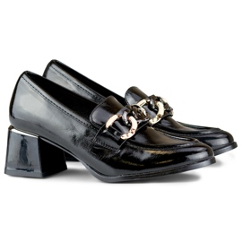 Chaussures basses vernies noires pour femme à talon le noir 1 Chaussures basses vernies noires pour femme à talon le noir 1