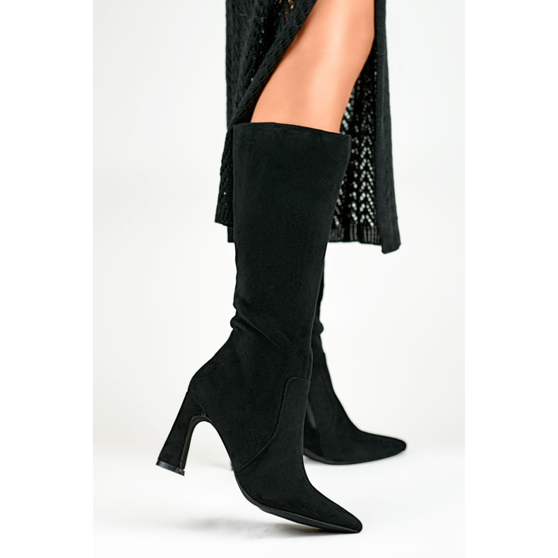 Bottes noires à talons hauts pour femmes le noir 1 Bottes noires à talons hauts pour femmes le noir 1