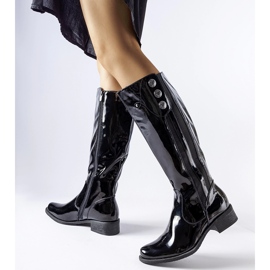 Bottes Roosevelt vernies noires le noir 1