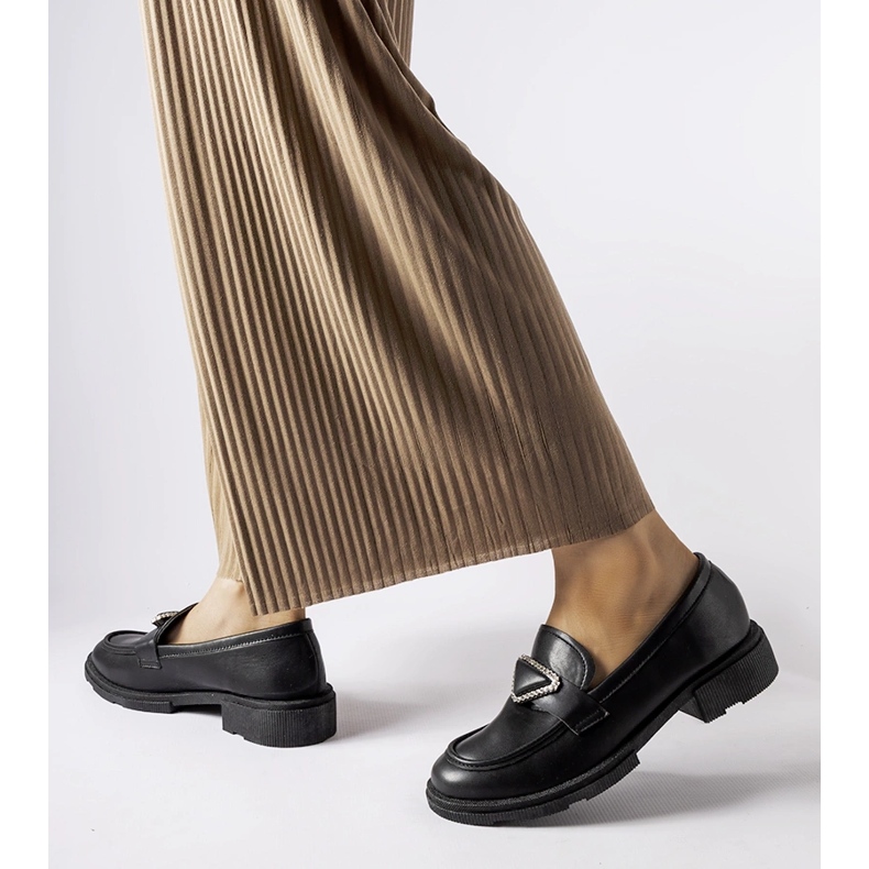 Mocassins noirs ornés de strass Marsilius le noir 2