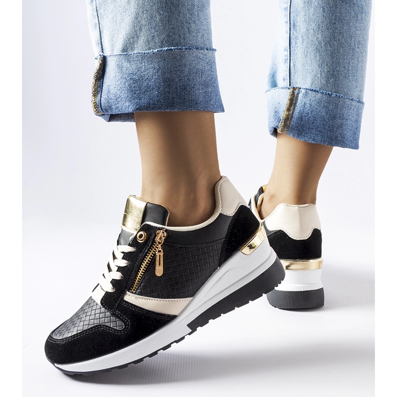 Baskets compensées Ashland noires 1