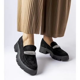 Mocassins noirs à semelle massive Macario le noir 1