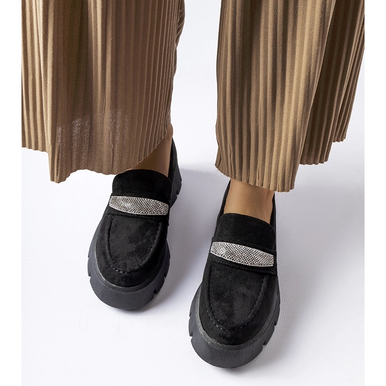 Mocassins noirs à semelle massive Macario le noir 2