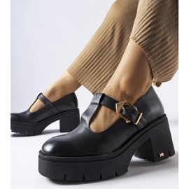 Inna Chaussures Karino en cuir noir le noir 1