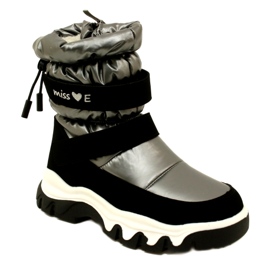 Bottes de neige imperméables pour enfants Miss Evento 23Dz23-6578 Gris-Noir le noir 1