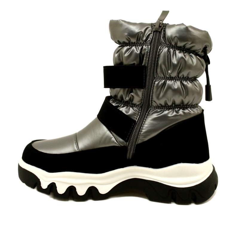 Bottes de neige imperméables pour enfants Miss Evento 23Dz23-6578 Gris-Noir le noir 2
