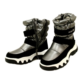 Bottes de neige imperméables pour enfants Miss Evento 23Dz23-6578 Gris-Noir 4