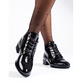 Bottines à lacets laquées par W. Potocki le noir 2