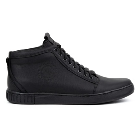 Polbut Bottines en cuir pour hommes 2122 noires le noir 1