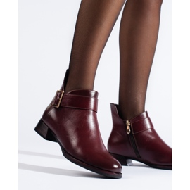 Bottines élégantes bordeaux avec boucle Vinceza rouge 1