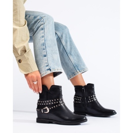 Bottines noires Shelovet avec coin caché le noir 2