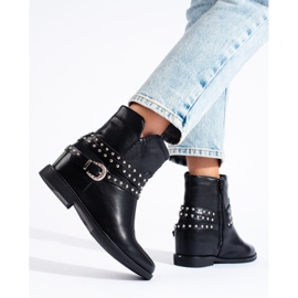 Bottines noires Shelovet avec coin caché le noir 3