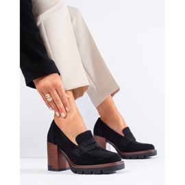 Chaussures à talons femme Shelovet en daim noir le noir 3