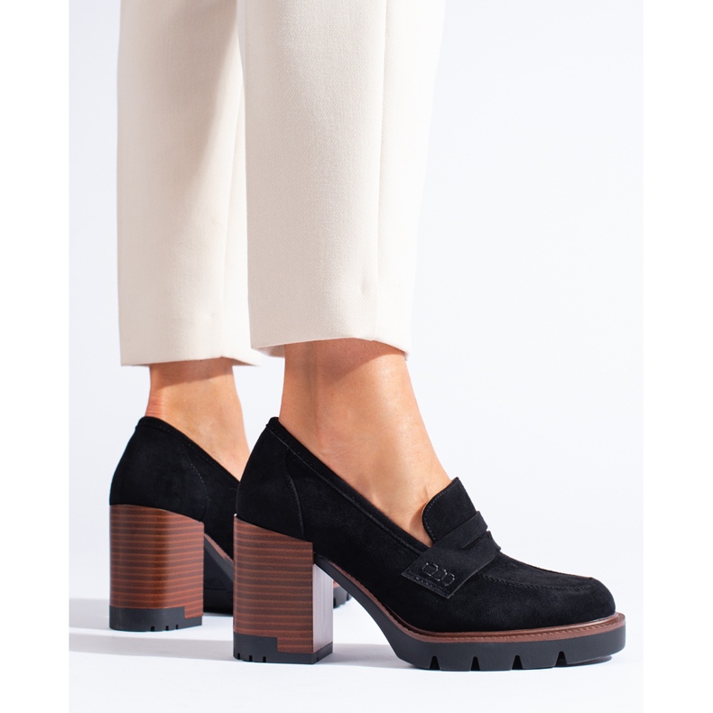 Chaussures à talons femme Shelovet en daim noir 1